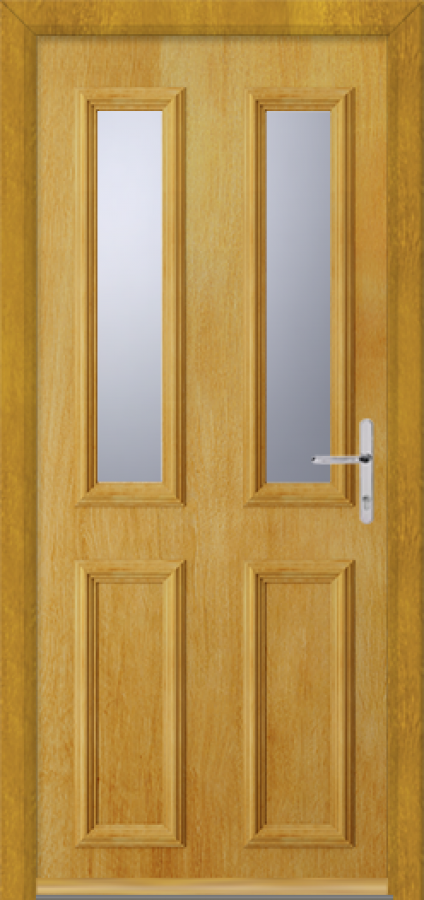 2 Panel/2-Light Timber-Like Prehung Composite Door (pre-finished)