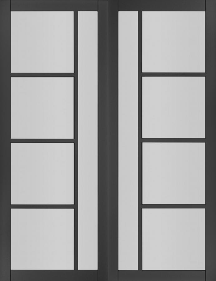 Brixton Black Double Doors with Tinted Glass