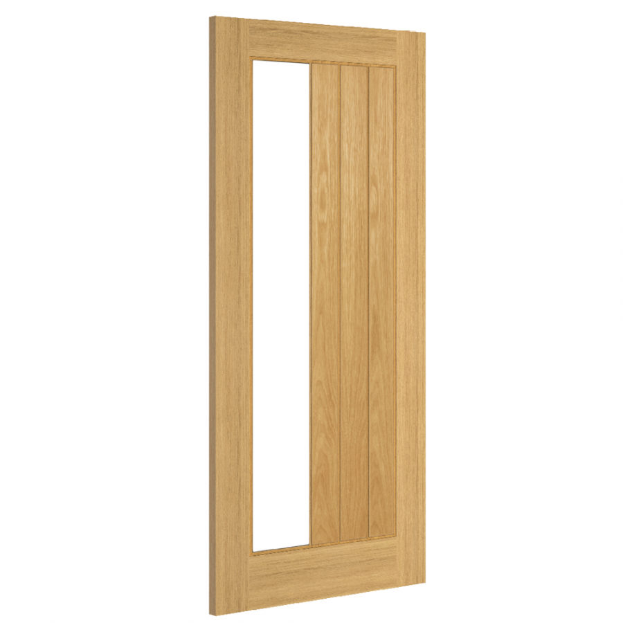 Cottage Ely 1SL Glazed Internal Oak Door (18mm lippings) Pre-finished