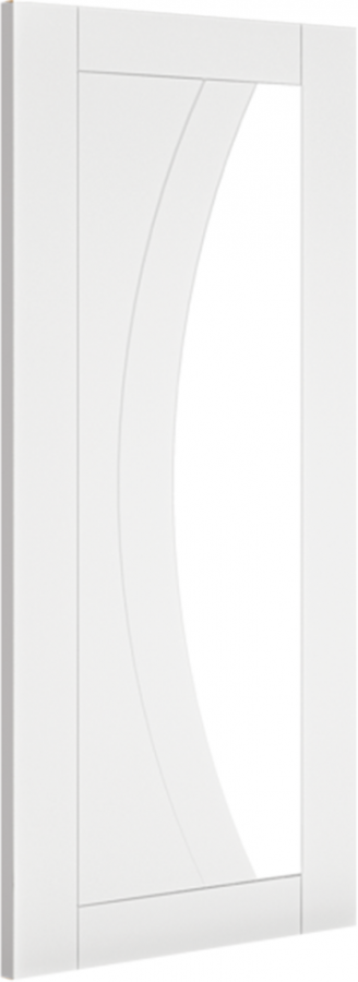 Ravello White Primed Internal Door with Clear Glass (18mm lippings)