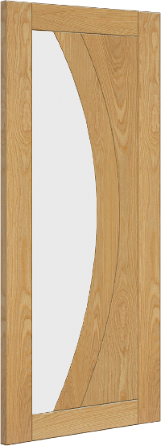 Ravello Internal Oak Door with Clear Glass (18mm lippings) Pre-finished