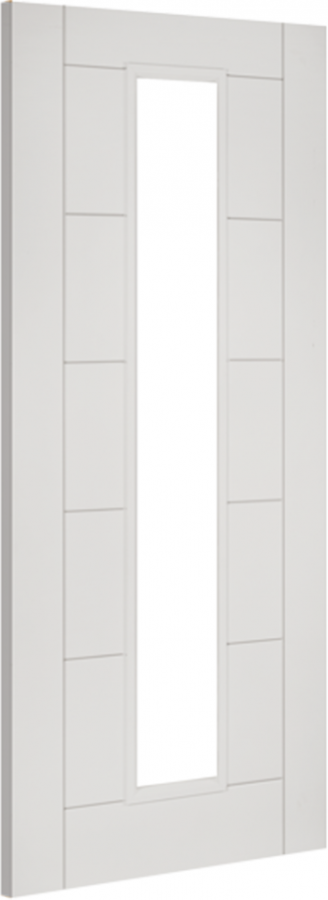 Seville White Primed Door with Clear Glass (18mm lippings)