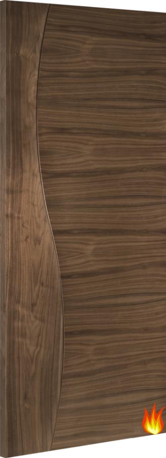 Cadiz Walnut Fire Door with 18mm Lippings (pre-finished) FD30