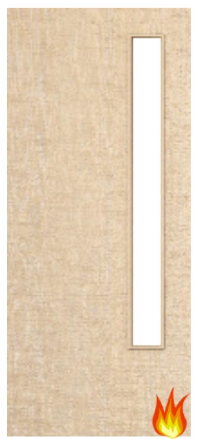 Ash Veneered Fire Door with Glass Opt. 13 (pre-finished)