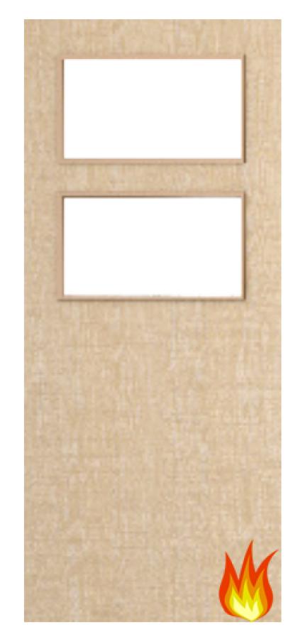 Ash Veneered Fire Door with Glass Opt. 2 (pre-finished)