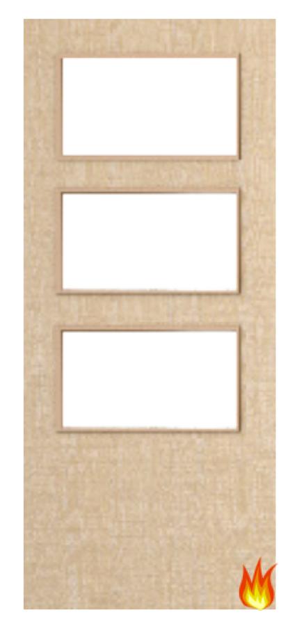 Ash Veneered Fire Door with Glass Opt. 3 (pre-finished)