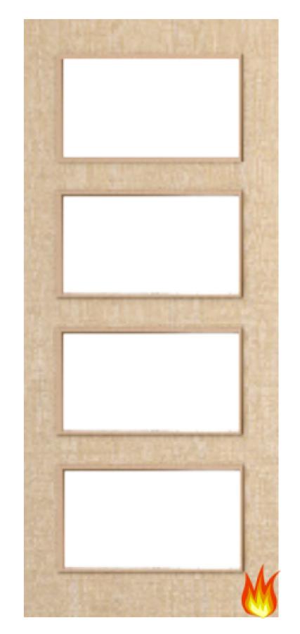 Ash Veneered Fire Door with Glass Opt. 4 (pre-finished)