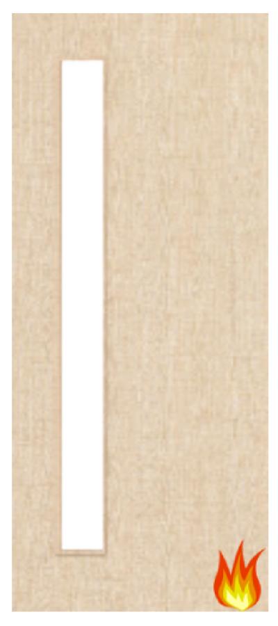 Ash Veneered Fire Door with Glass Opt. 6 (pre-finished)