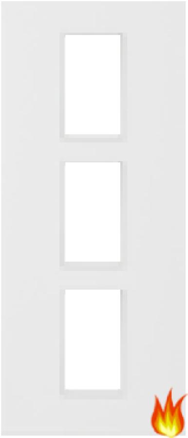 White Primed Fire Door with Glass Opt. 11 (FD30)