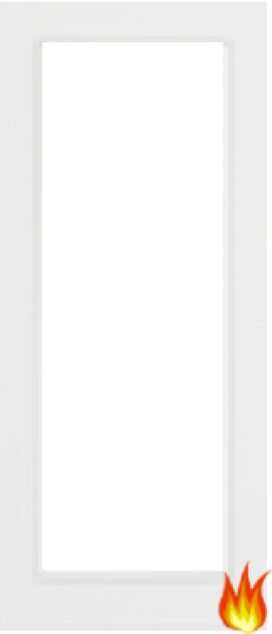 White Primed Fire Door with Glass Opt. 5 (FD30)