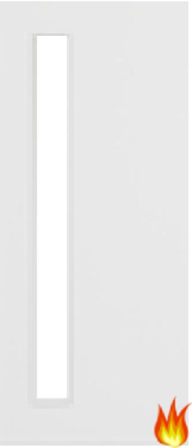 White Primed Fire Door with Glass Opt. 6 (FD30)