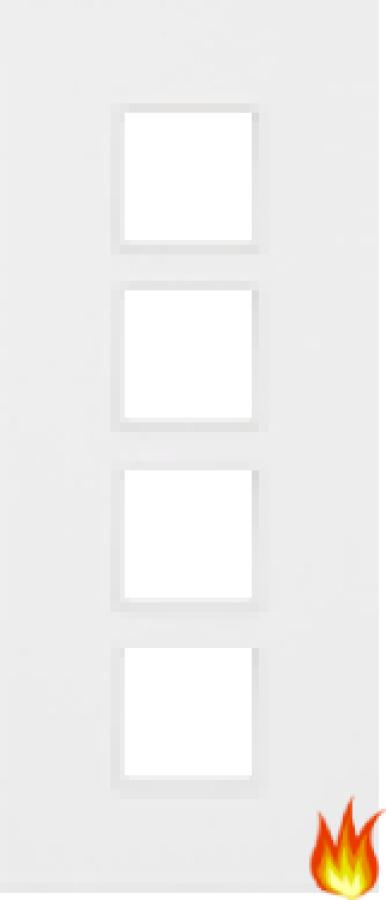 White Primed Fire Door with Glass Opt. 9 (FD30)
