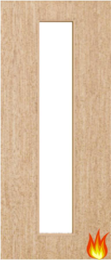 Flush Oak Fire Door with Glass (Opt. 10)