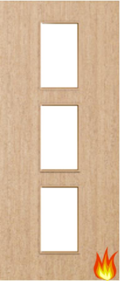 Flush Oak Fire Door with Glass (Opt. 11)