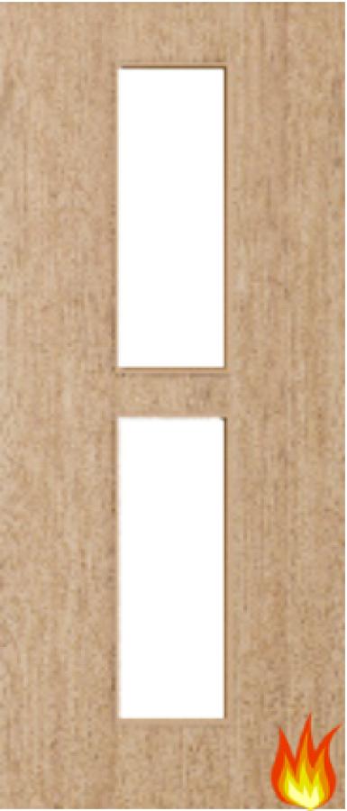 Flush Oak Fire Door with Glass (Opt. 12)