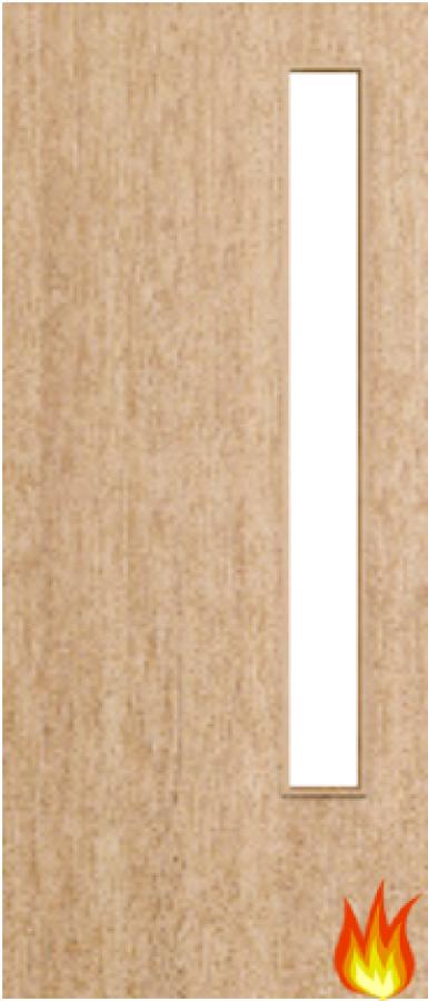 Flush Oak Fire Door with Glass (Opt. 13)