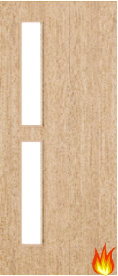 Flush Oak Fire Door with Glass (Opt. 7)