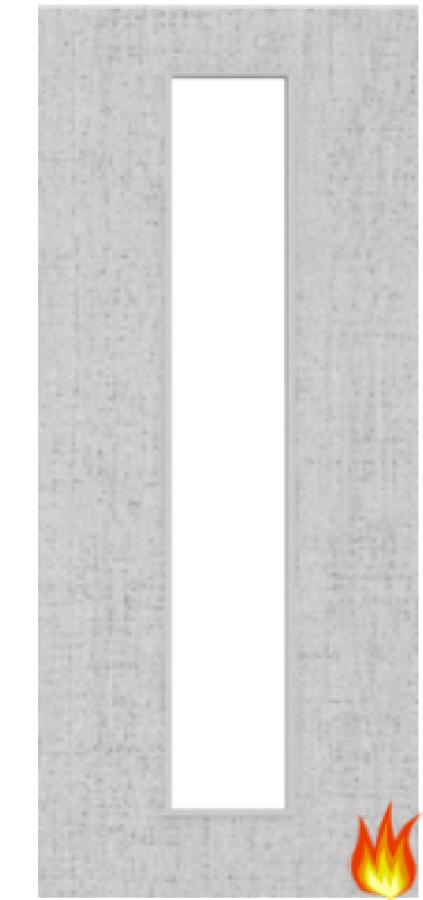 Flush Light Grey Ash Fire Door with Glass (Opt. 10)