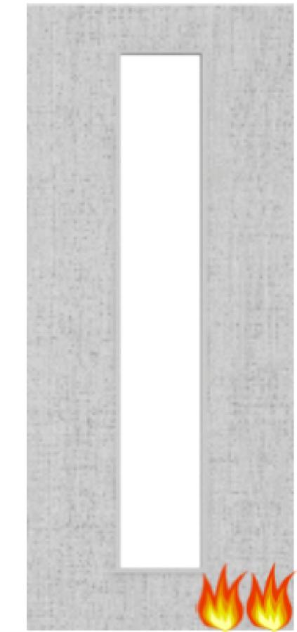 Flush Light Grey Ash Fire Door (FD60) with Glass (Opt. 10)