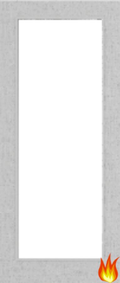 Flush Light Grey Ash Fire Door with Glass (Opt. 5)