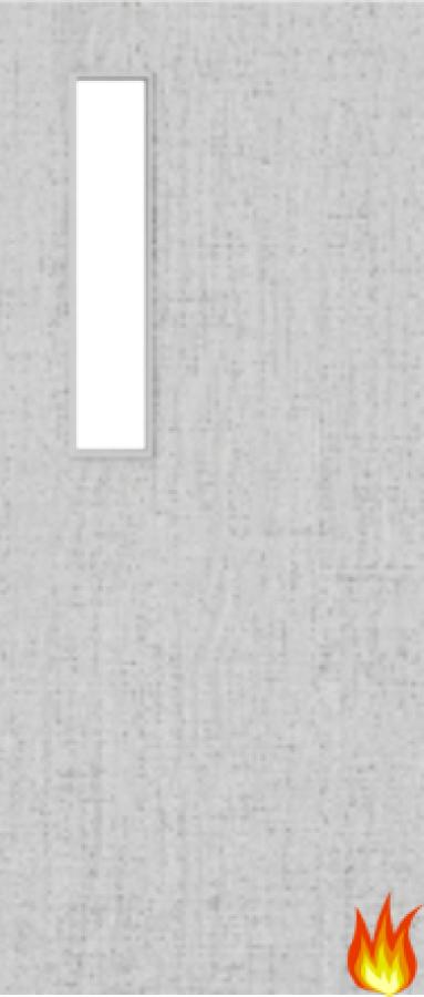 Flush Light Grey Ash Fire Door with Glass (Opt. 8)