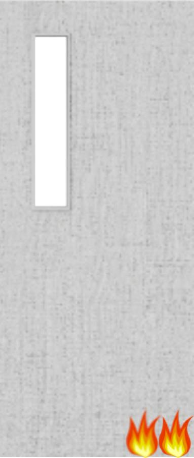 Flush Light Grey Ash Fire Door (FD60) with Glass (Opt. 8)