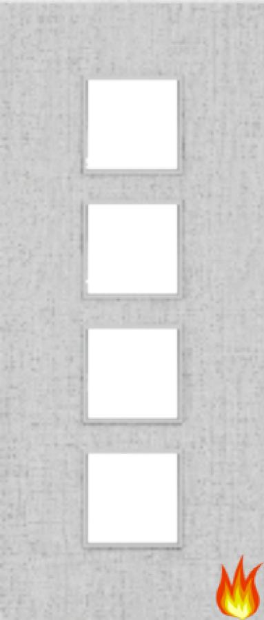 Flush Light Grey Ash Fire Door with Glass (Opt. 9)