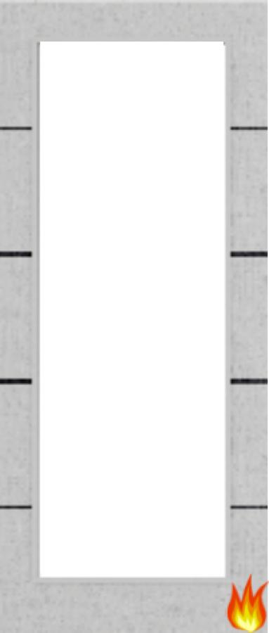 Light Grey Ash Fire Door with Glass/Horiz. Inlays (Opt. 5)