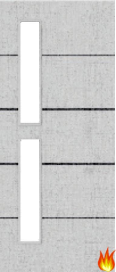 Light Grey Ash Fire Door with Glass/Horiz. Inlays (Opt. 7)
