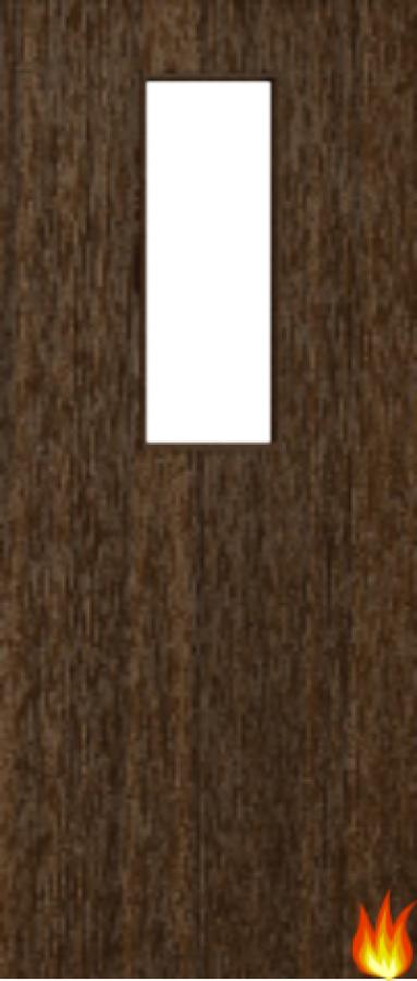 Flush Walnut Fire Door with Glass (Opt. 14)