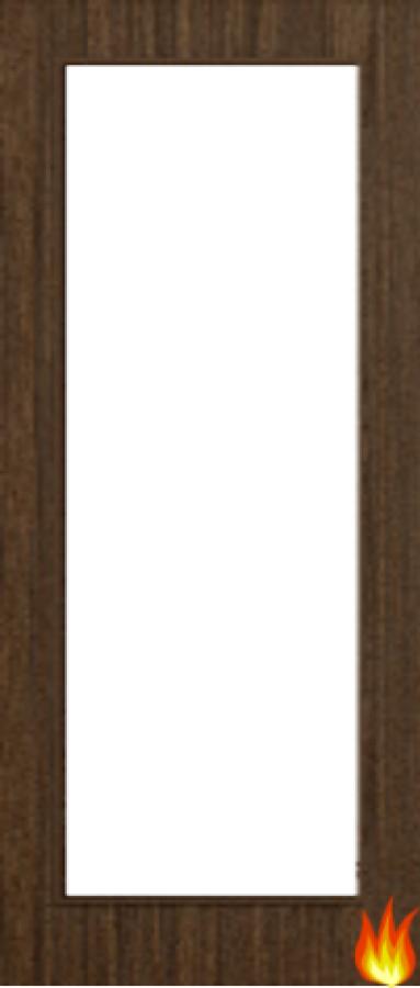 Flush Walnut Fire Door with Glass (Opt. 5)