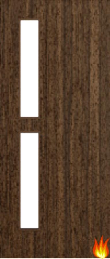 Flush Walnut Fire Door with Glass (Opt. 7)
