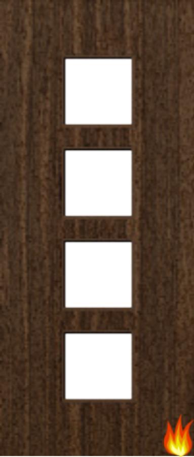 Flush Walnut Fire Door with Glass (Opt. 9)