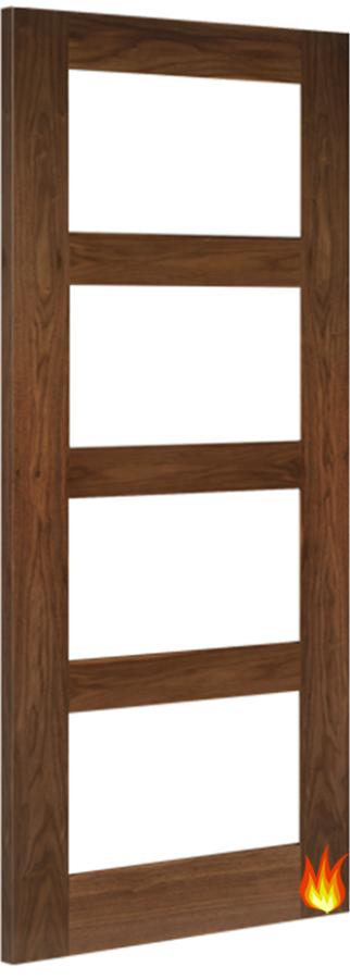Coventry Clear Glazed Walnut Fire Door (FD30) with 18mm Lippings