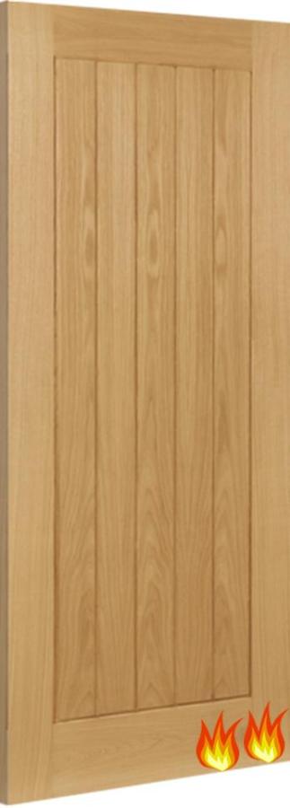 Cottage Ely Oak 60 Minute Fire Door (18mm lippings) Pre-Finished