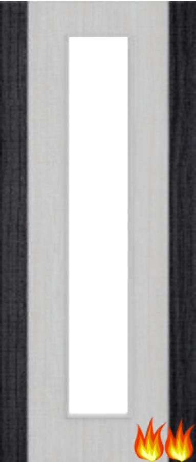 Light Grey Ash Fire Door (FD60) with Glass/Dark Grey Edges (Opt. 10)