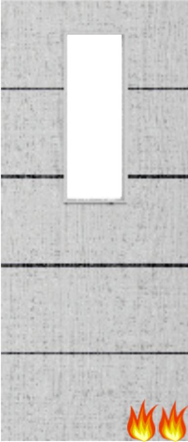 Light Grey Ash Fire Door (FD60) with Glass/Horiz. Inlays (Opt. 14)