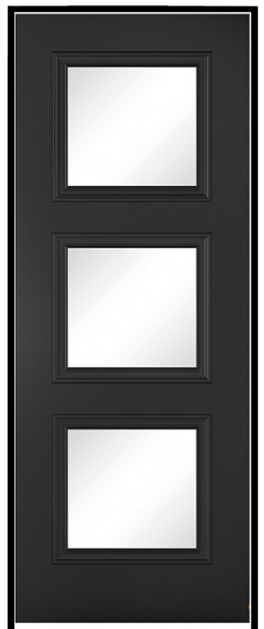 Antwerp Black Prehung Door with Clear Glass