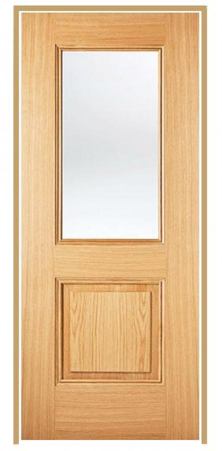 Arnhem Oak Prehung Internal Door with Clear Glass (pre-finished)