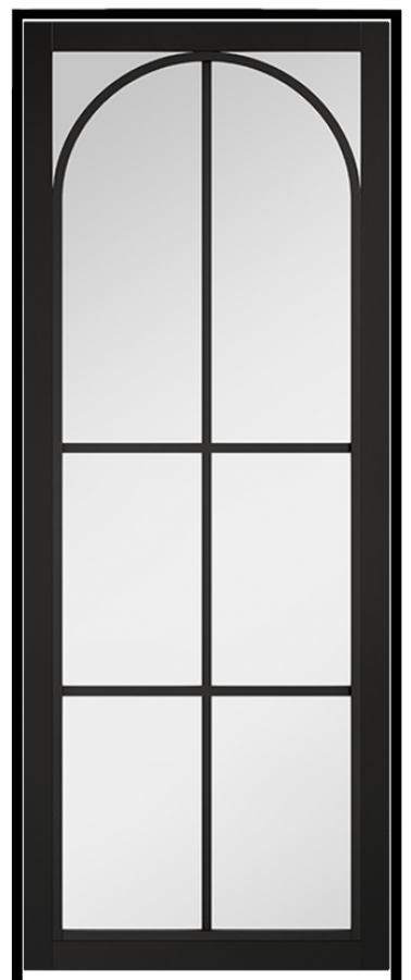 Astoria Black Prehung Internal Door with Clear Glass