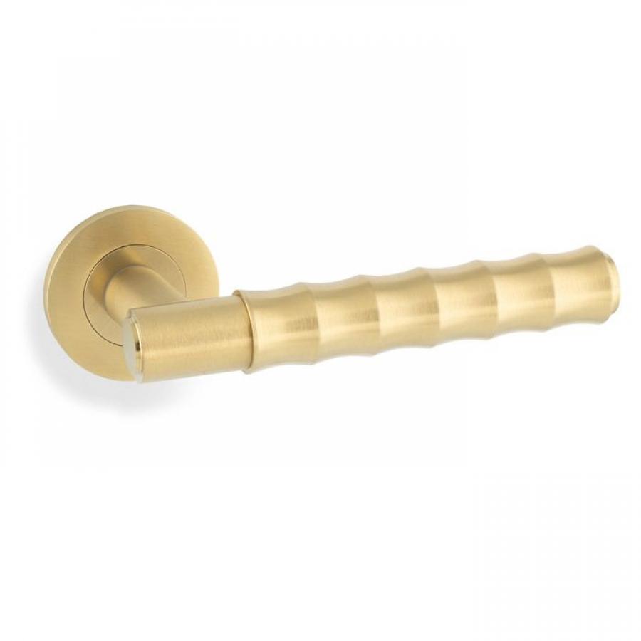 Spitfire Bamboo Lever on Rose (Satin Brass)