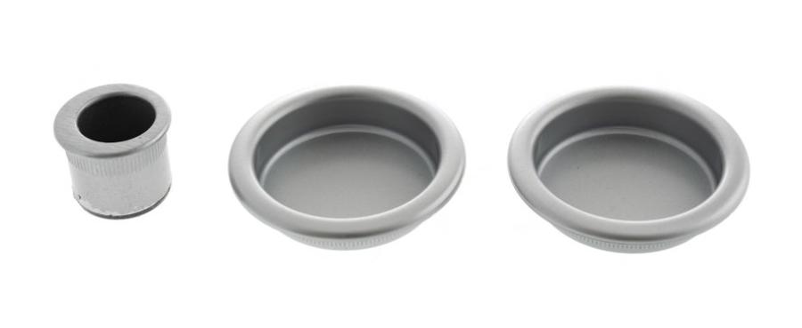 AGB Round Sliding Door Flush Pull Kit - Satin Chrome