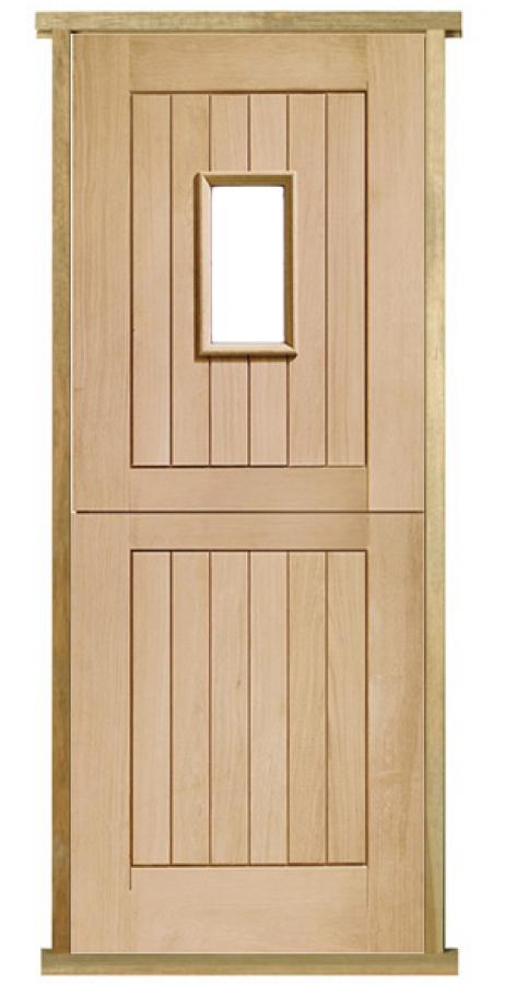 Prehung 1-Light Solid Oak Stable External Door