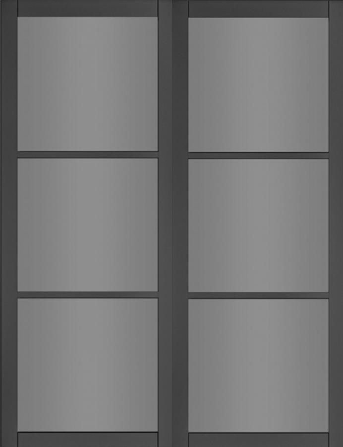 Camden Black Double Doors with Tinted Glass