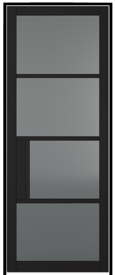 Chelsea Black Prehung Internal Door with Tinted Glass