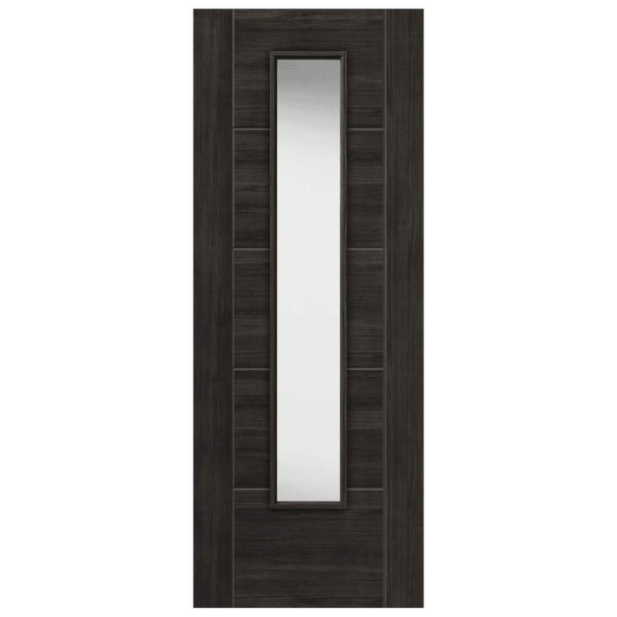 Tigris Dark Grey Laminate Door with Clear Glass