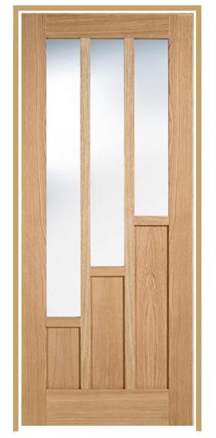 Coventry Internal Oak Prehung Door with Clear Glass (un/pre-finished)