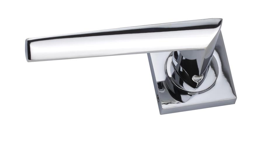 Eugenie Door Handles on Square Rose (polished chrome)