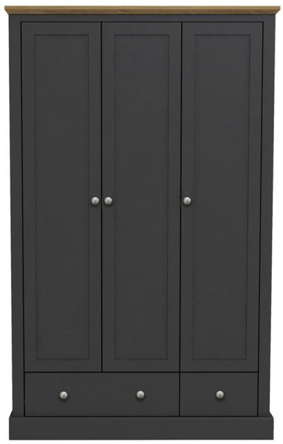 Devon Charcoal Triple Wardrobe
