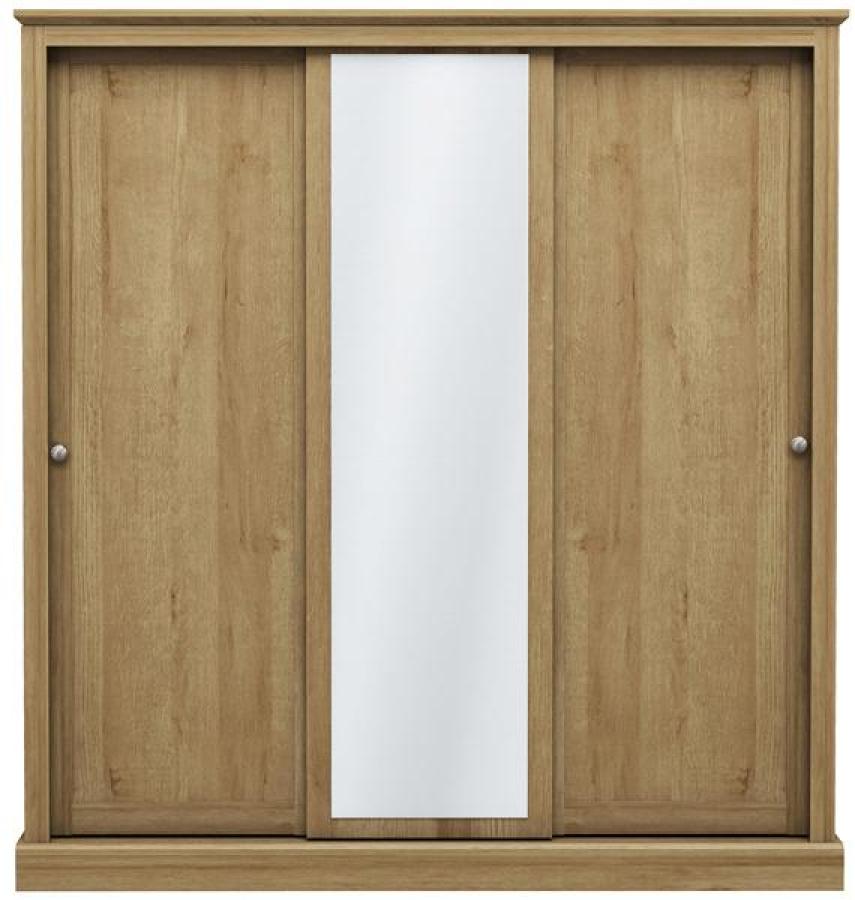 Devon Oak Triple Sliding Wardrobe
